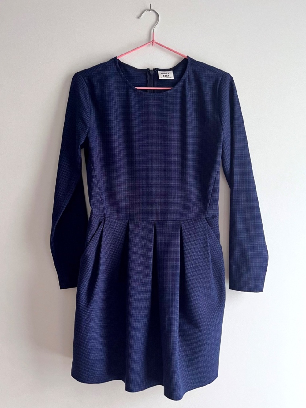 Sunday Best blue pleated check dress - Size 2 - Aritzia